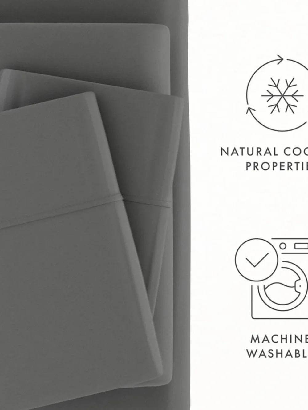 Bamboo IEH-4PC-BAM-F-GR Full Size Gray 4PC Sheet Set 300 Thread Count 100% Rayon